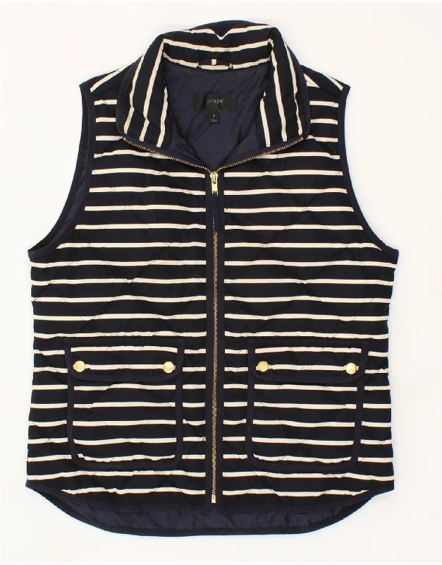 CrewnecktrendJ. CREW Womens Padded Gilet UK 10 Small Navy Blue Striped Nautical