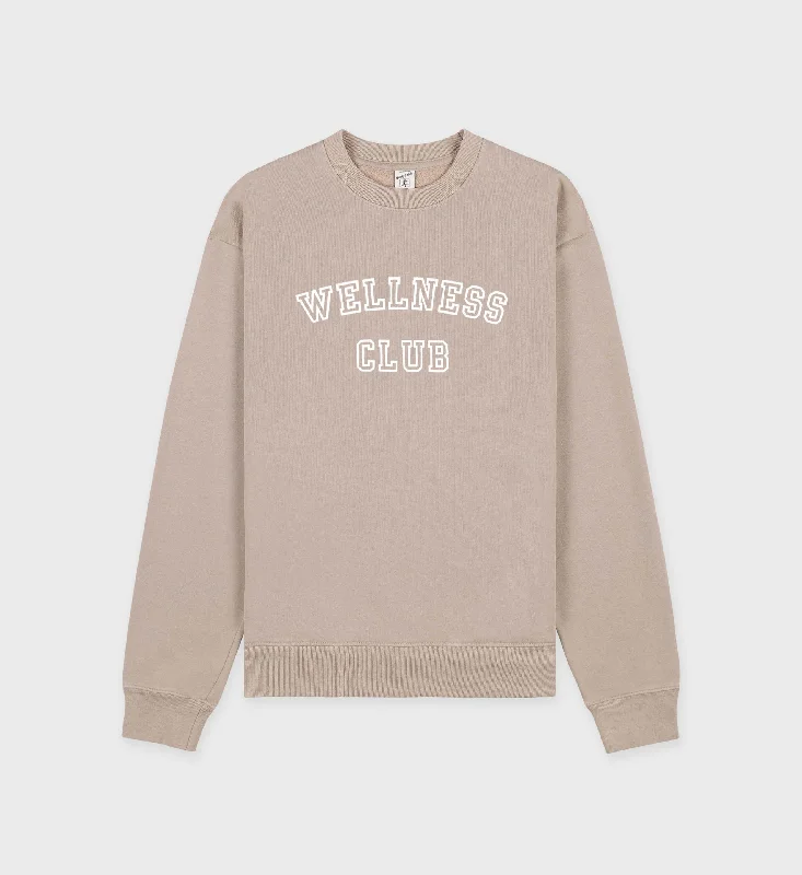 Ski SweatshirtsWellness Club Flocked Crewneck - Elephant/White