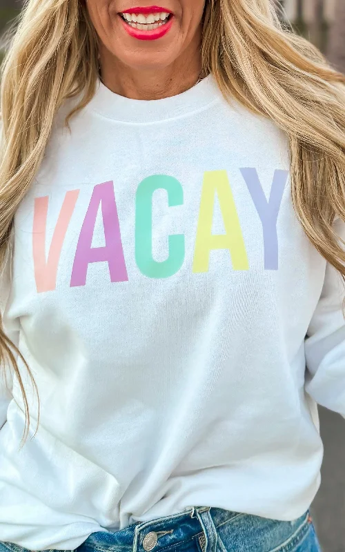 Designer SweatshirtsRainbow Vacay Graphic Crewneck Sweatshirt