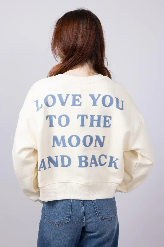 Hiking HoodiesLove You To The Moon And Back Sweatshirt for Women in Cream | ST2524-CREAM