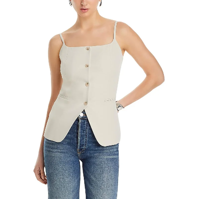 Mischa Womens Square Neck Waistcoat Pullover TopPulloverglam