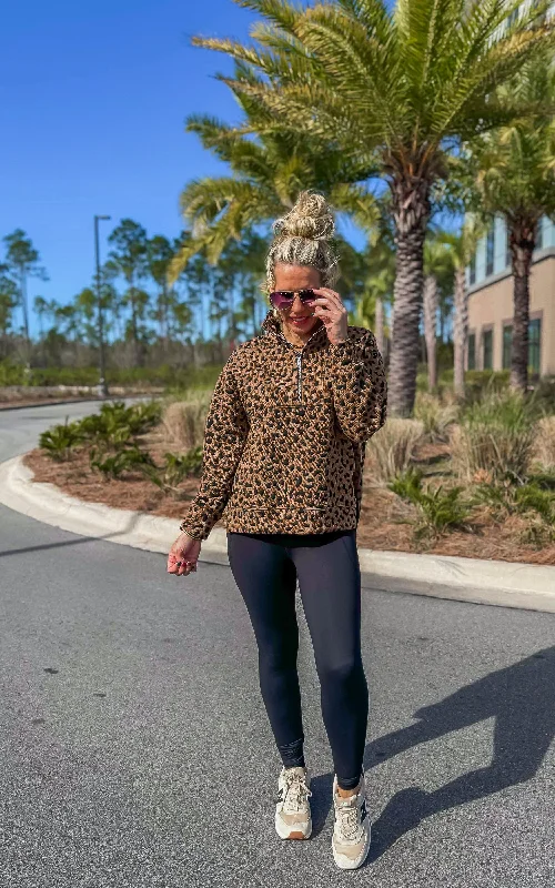 Leopard Quarter Zip Pullover | SALTY WAVE *** DEAL*Pulloverglitter