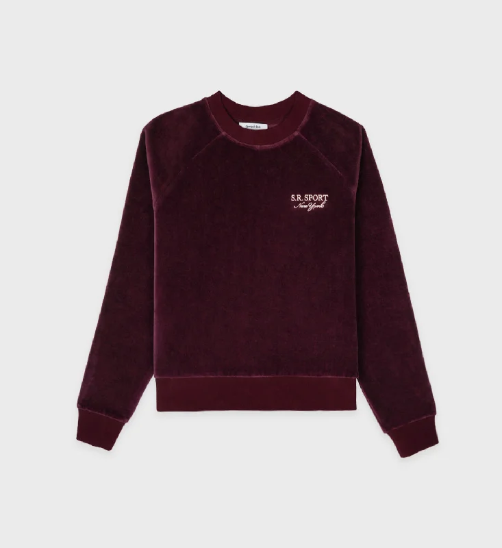 Longline HoodiesSR Sport Velour Crewneck - Merlot