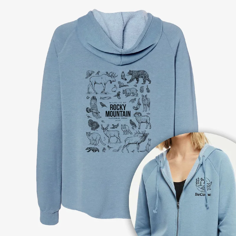 Ruffled SweatshirtsWildlife of the Rocky Mountain National Park - Women's Cali Wave Zip-Up Sweatshirt