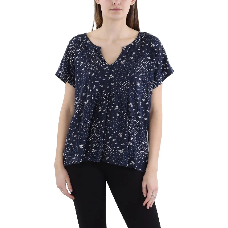 Womens Floral V Neck Pullover TopPullovercrisp