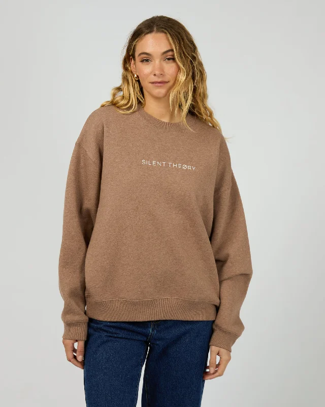 CrewneckwoolLogo Crew Brown