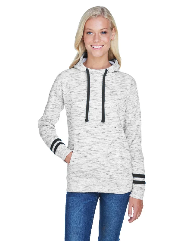 Ribbed Cuff HoodiesJ America JA8674 Ladies' Melange Scuba Neck Sweatshirt