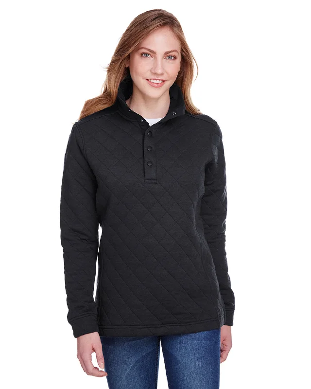 Zip-Up HoodiesJ America JA8891 Ladies' Quilted Snap Pullover