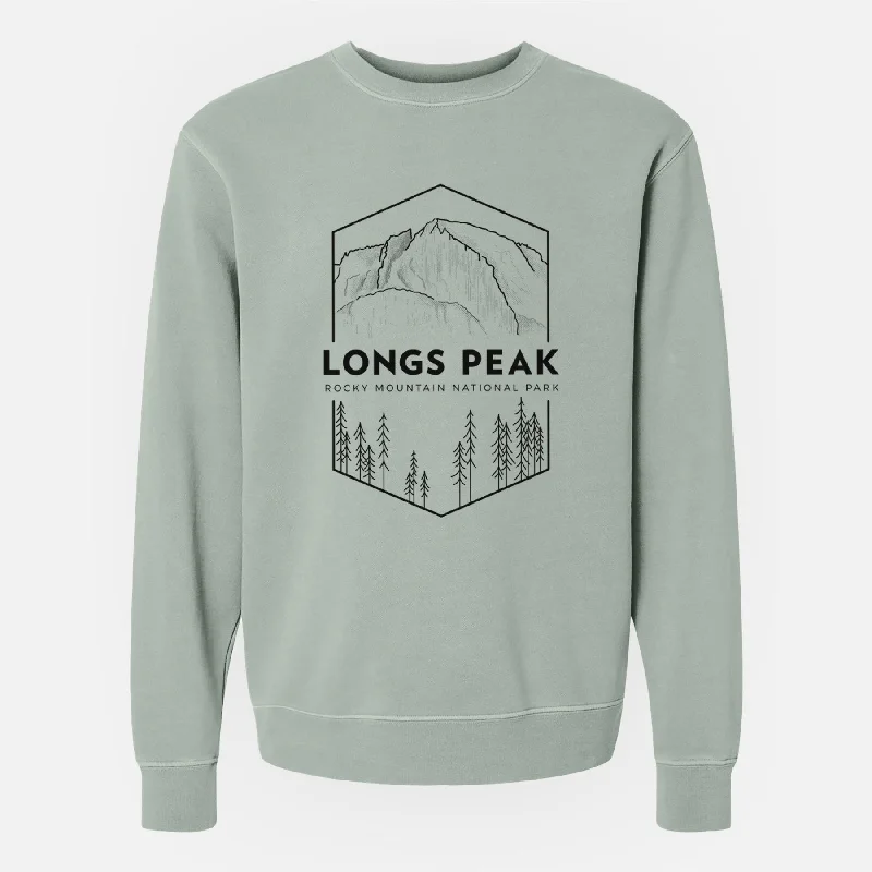 Painted HoodiesLongs Peak - Rocky Mountain National Park - Unisex Pigment Dyed Crew Sweatshirt