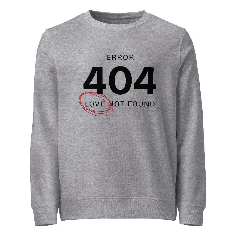 Fleece Sweatshirts404 Love Not Found Graphic Organic Sweatshirt