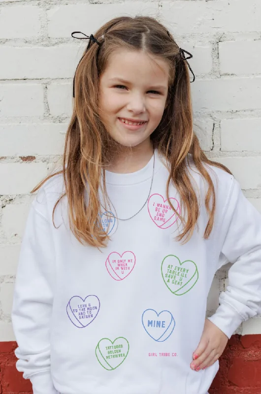 Longline HoodiesYouth Conversational Hearts Sweatshirt