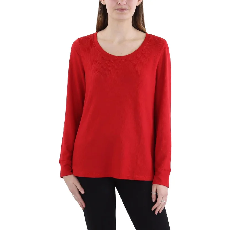 Womens Ribbed Long Sleeves Pullover TopPullovercolor