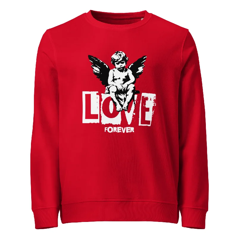 Mesh-Lined HoodiesLove Forever Graphic Organic Sweatshirt