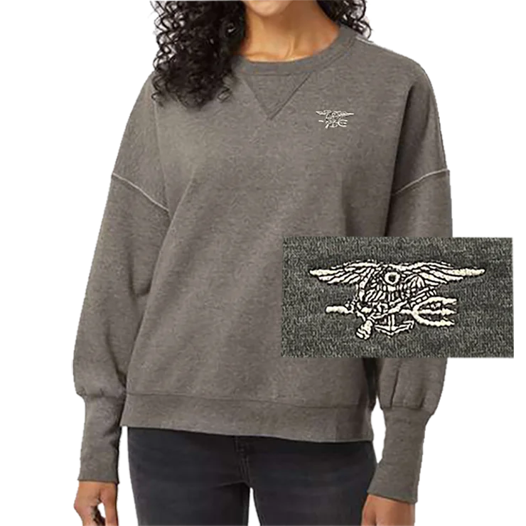 Performance HoodiesLadies Gray Trident Sueded Crewneck Sweatshirt