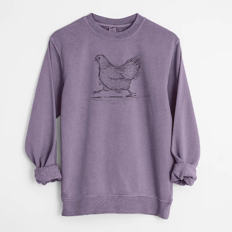 Oversized HoodiesHurried Hen - Orpington Chicken - Unisex Pigment Dyed Crew Sweatshirt