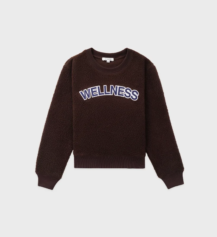 Leather-Paneled SweatshirtsSherpa Wellness Crewneck - Chocolate