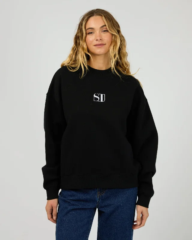 CrewneckpatternSilent Luxe Crew Black