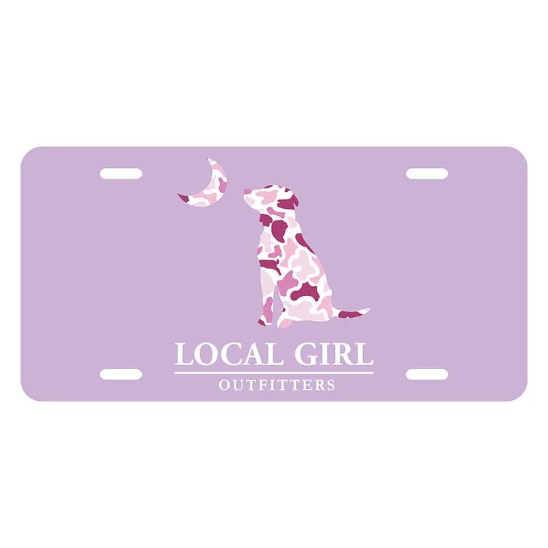 Yoga SweatshirtsLocal Girl Lavender Dog And Moon License Plate