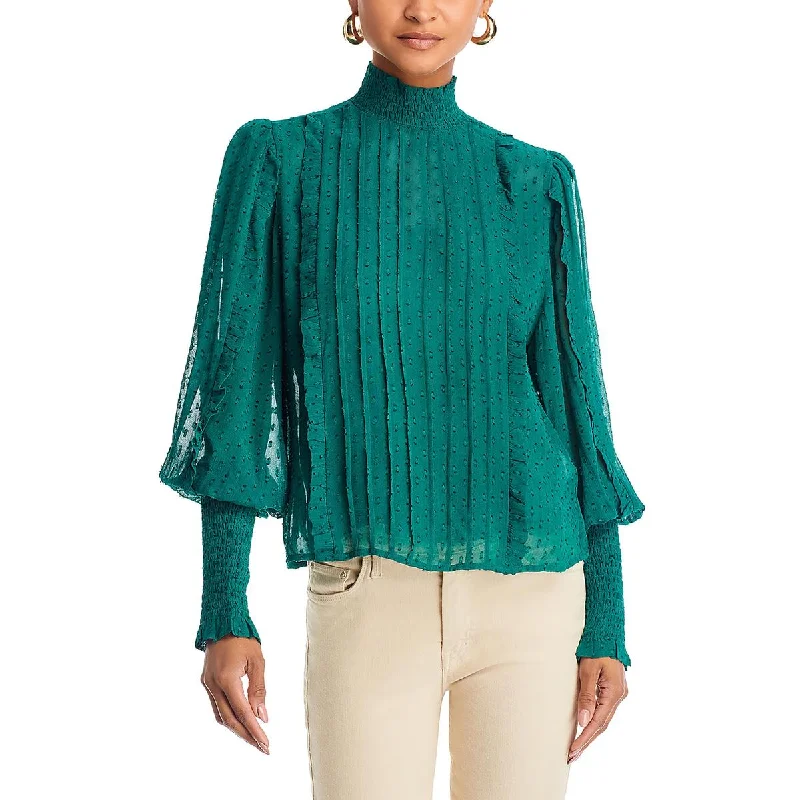 Womens Ruffled Pleated Pullover TopPulloversweater