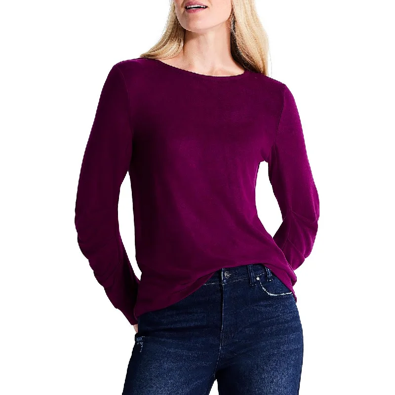 Womens Crewbeck Long Sleeves Pullover TopPulloverribbed