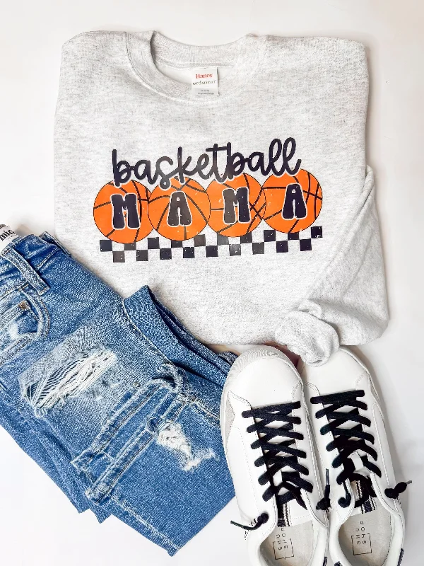 Cultural SweatshirtsCheck Your Basketball Mama Graphic Crewneck Sweatshirt