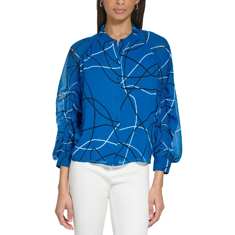 Satin ShirtsCalvin Klein Womens Printed Blouse