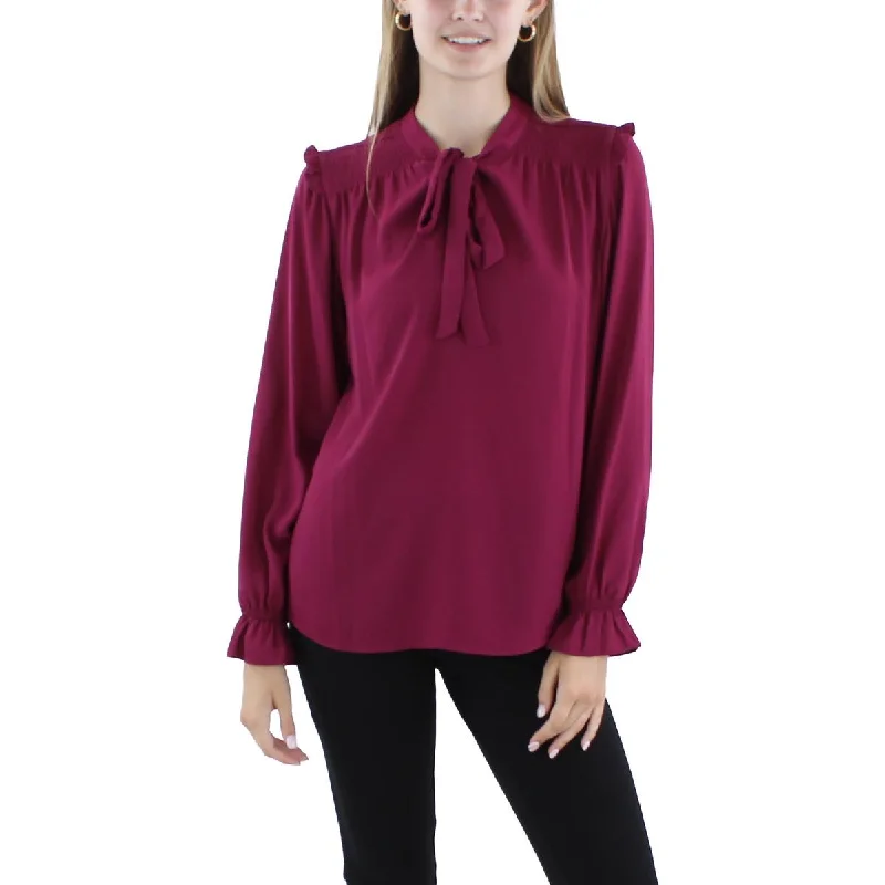 Rayon ShirtsCalvin Klein Womens Smocked  Blouse