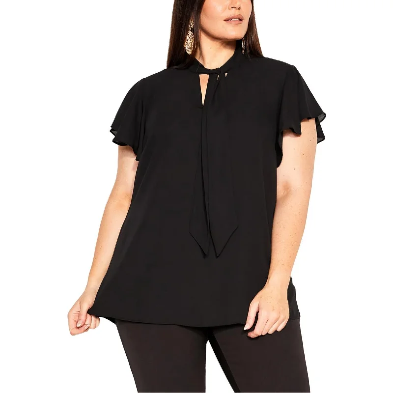 Sheer ShirtsCity Chic Womens Solid Blouse