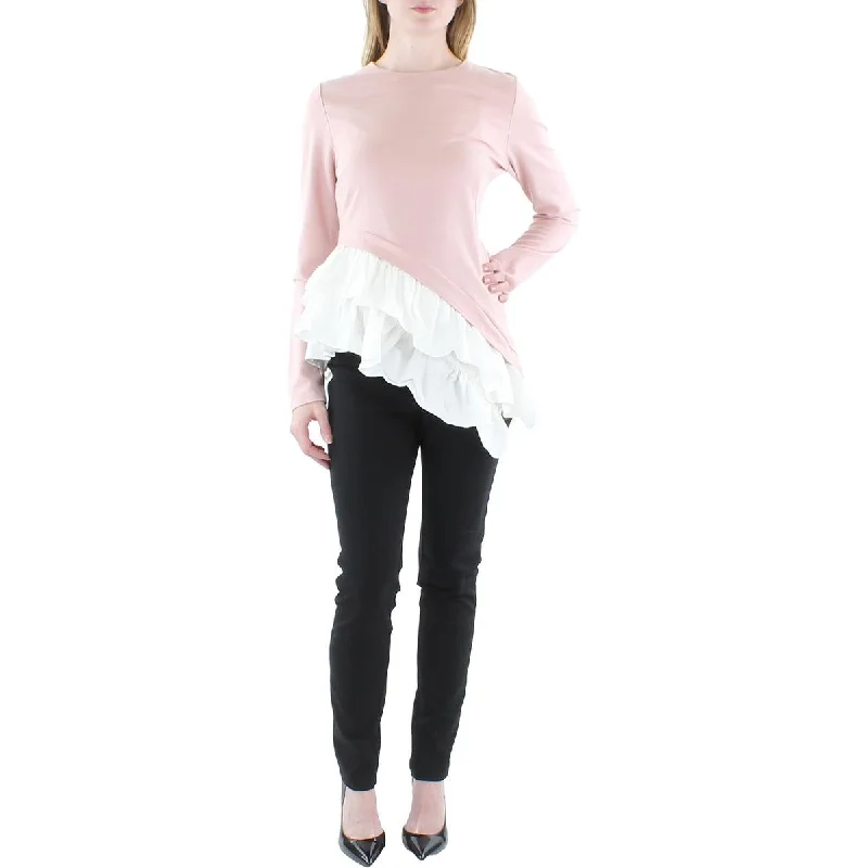 Fringed ShirtsCQ by CQ Womens Asymmetric Layered Blouse