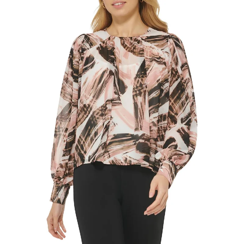 Gym ShirtsDKNY Womens Printed Dolman Blouse