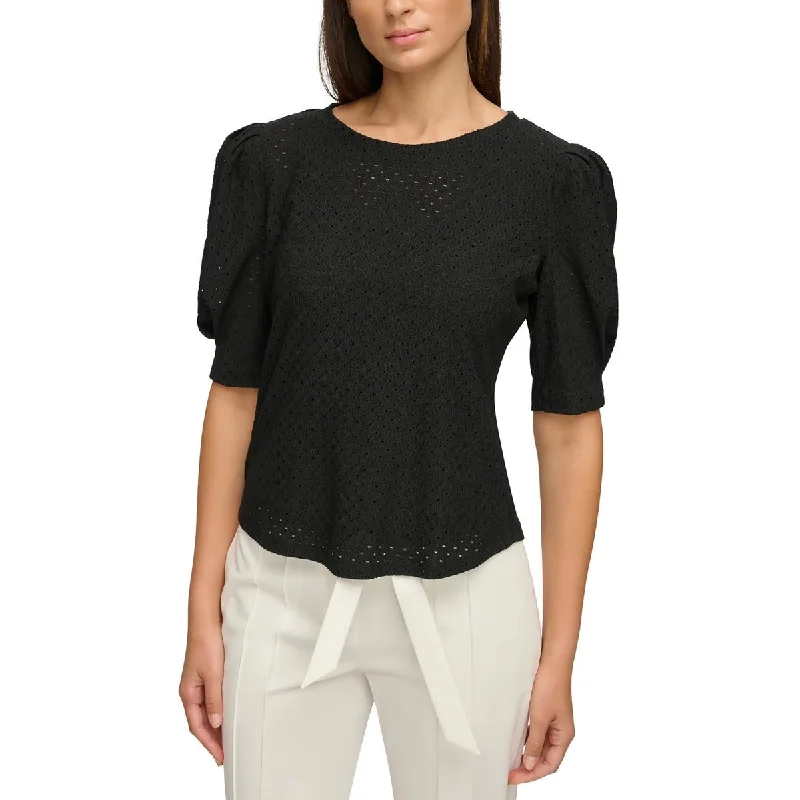 Hip-Hop ShirtsDonna Karan Womens Solid Knit Blouse