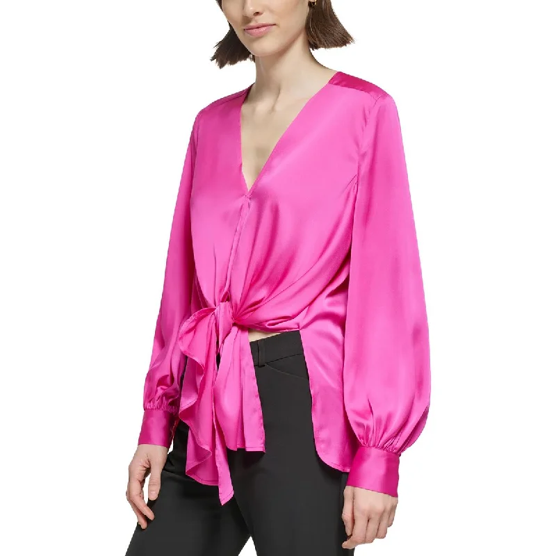 Punk ShirtsDonna Karan Womens Solid Polyester Blouse