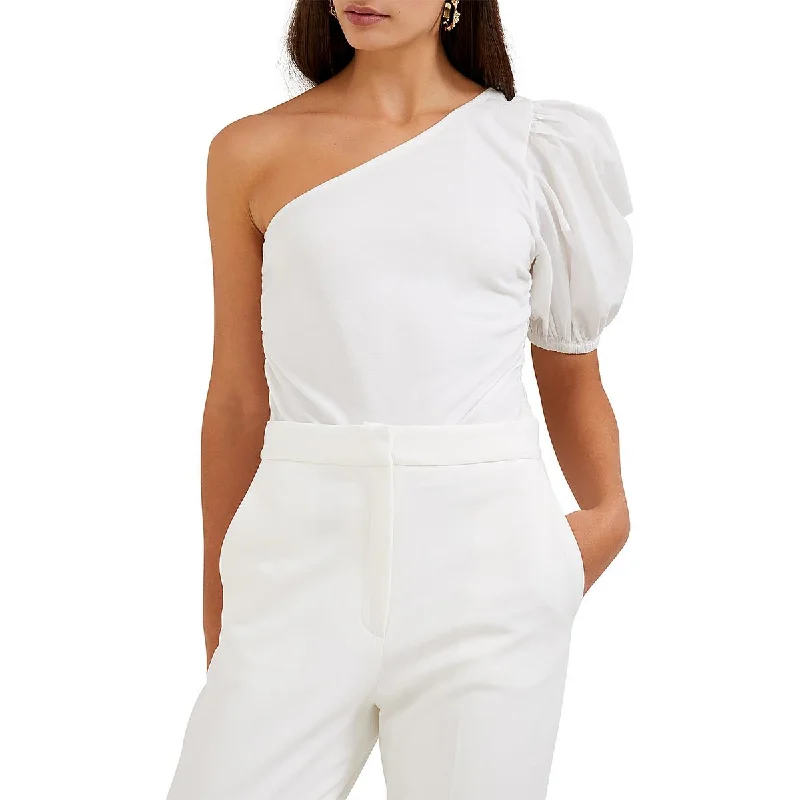 Wrap ShirtsFrench Connection Womens Ruched Side One-Shoulder Blouse