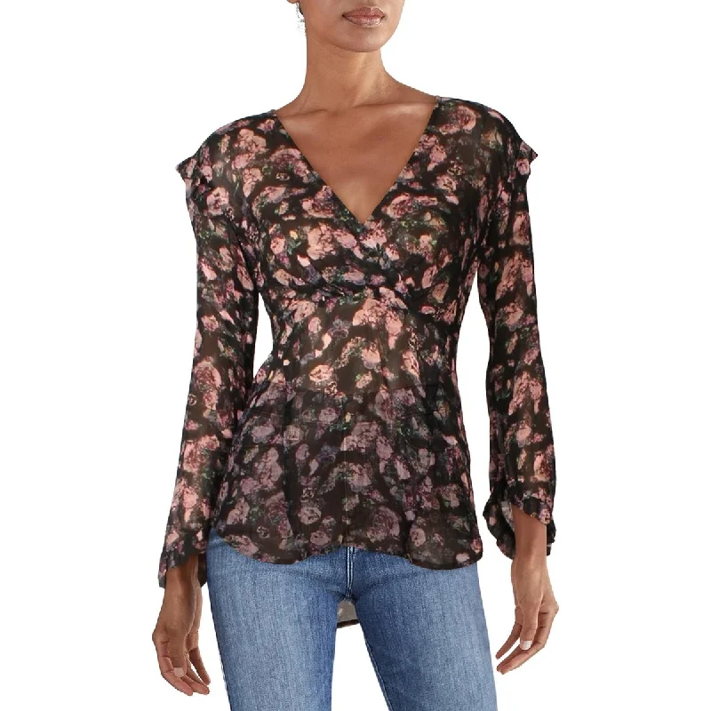 Hip-Hop ShirtsIRO Womens Floral Sheer Blouse