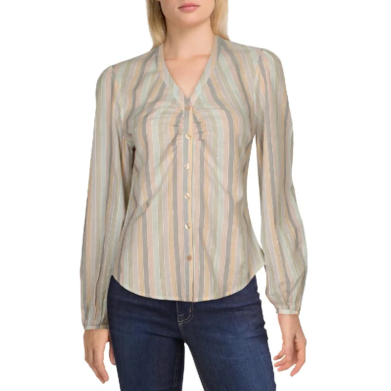 College ShirtsJoe's Jeans Womens Striped Button Up Blouse