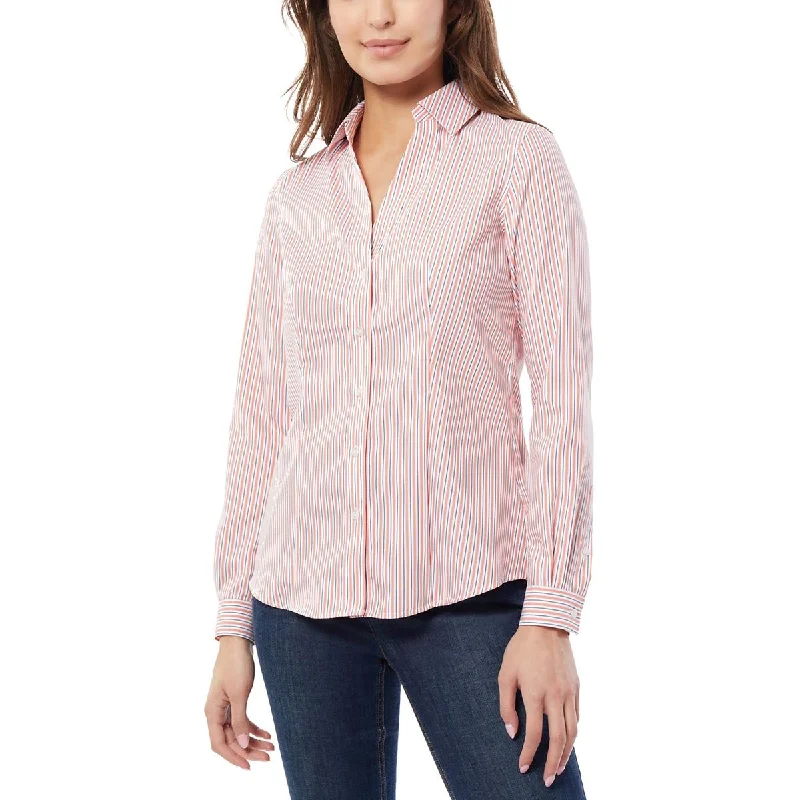 Button-Up ShirtsJones New York Womens Cotton Striped Blouse