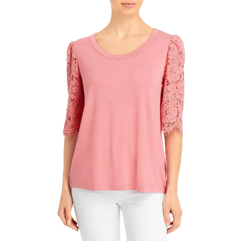 Layered ShirtsK & C Womens Knit Lace Blouse