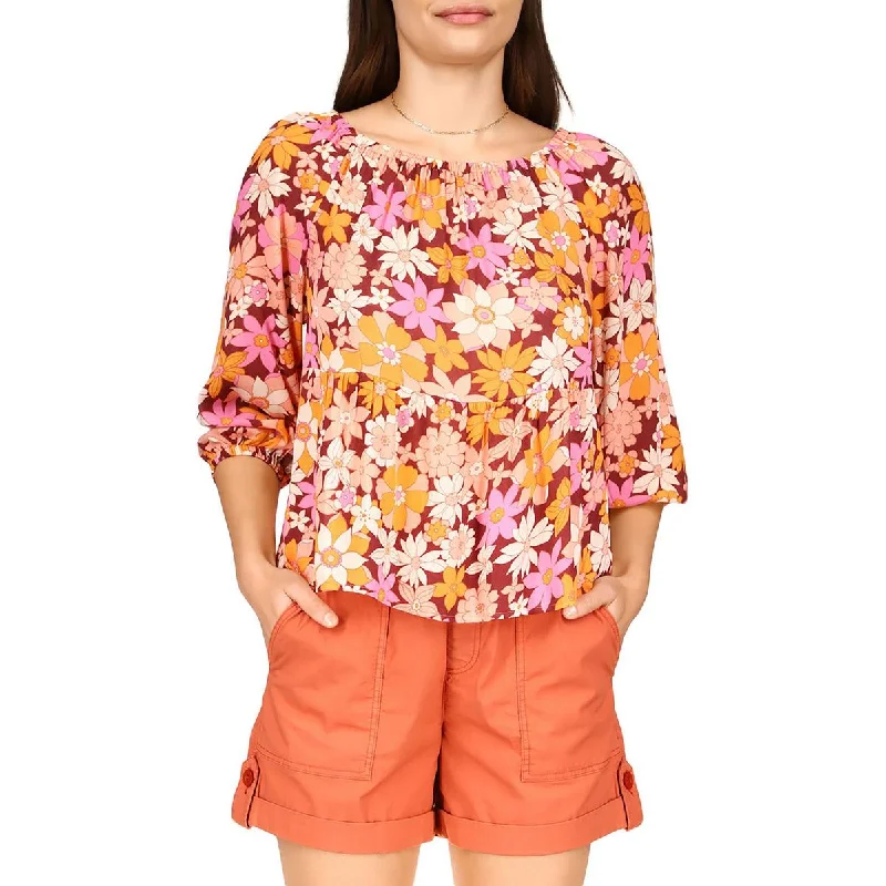 Layered ShirtsSanctuary Womens Floral Print Peplum Blouse