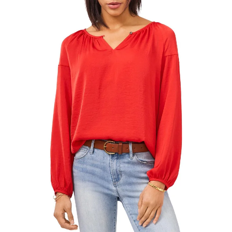 Cultural ShirtsVince Camuto Womens Satin Keyhole Blouse