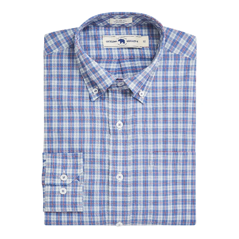 Applecross Classic Fit Performance Button Down - Blue HorizonEnvironmentally friendly down