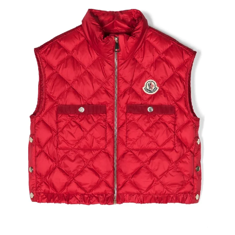 Red Garonna Quilted Down GiletDown jacket with jeans