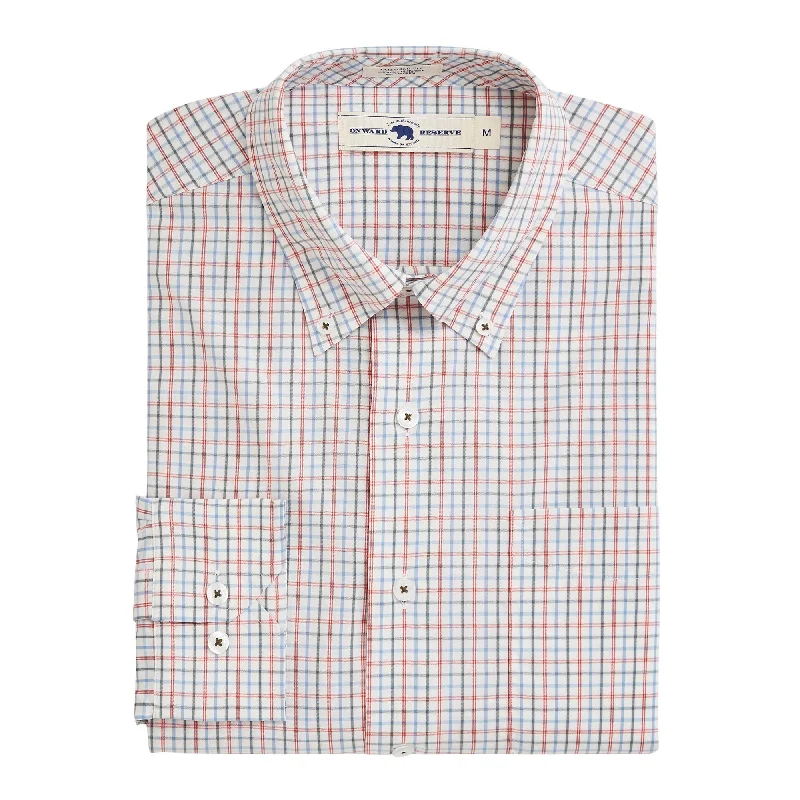 Plockton Tailored Fit Performance Button Down - Hot SauceTear-resistant fabric