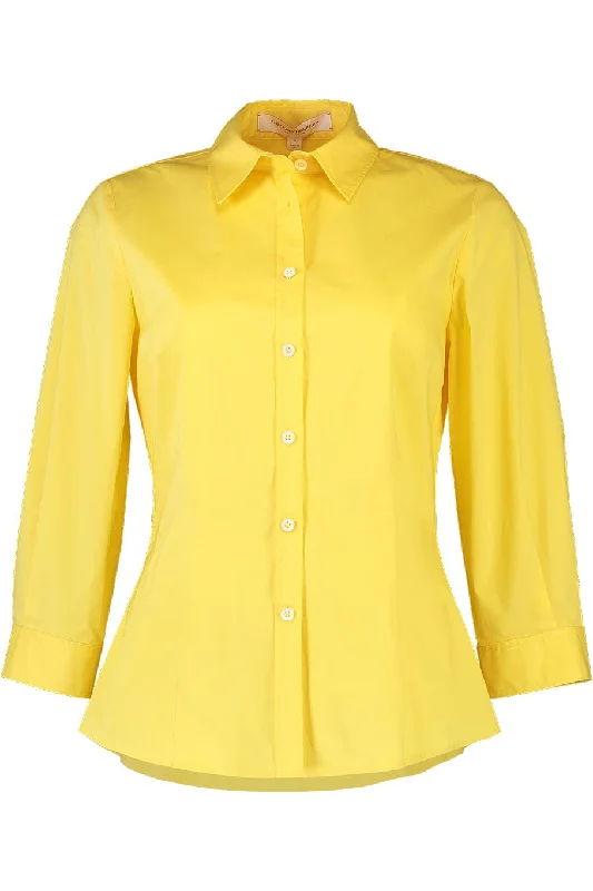 Classic 3/4 Sleeve Button Down - Sunshine YellowAnti-static treatment