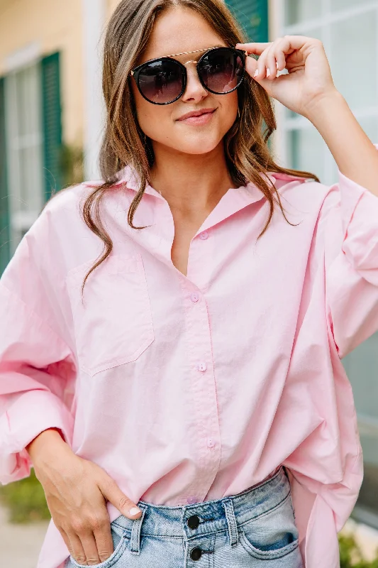 Strong Feelings Pink Button Down TopLightweight design