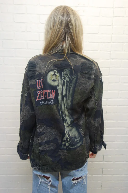 Hiking JacketsLed Zeppelin Acid Wash Camo Jacket