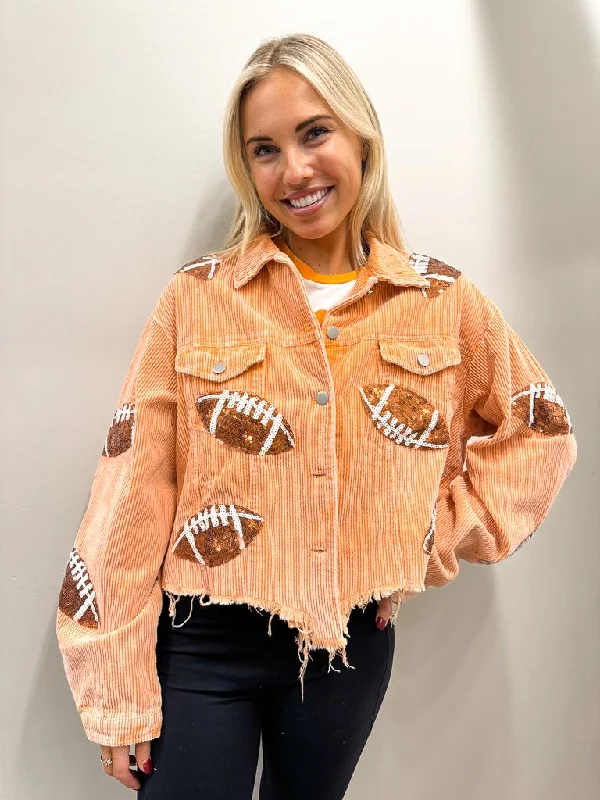 Casual JacketsGame Day Football Corduroy Jacket