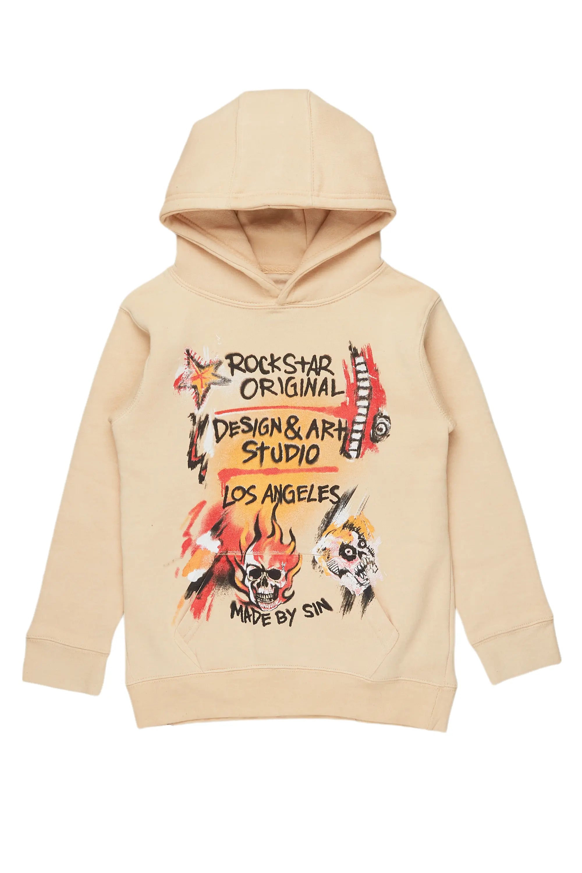 Faux Leather JacketsBoys Soweto Vintage Beige Graphic Hoodie