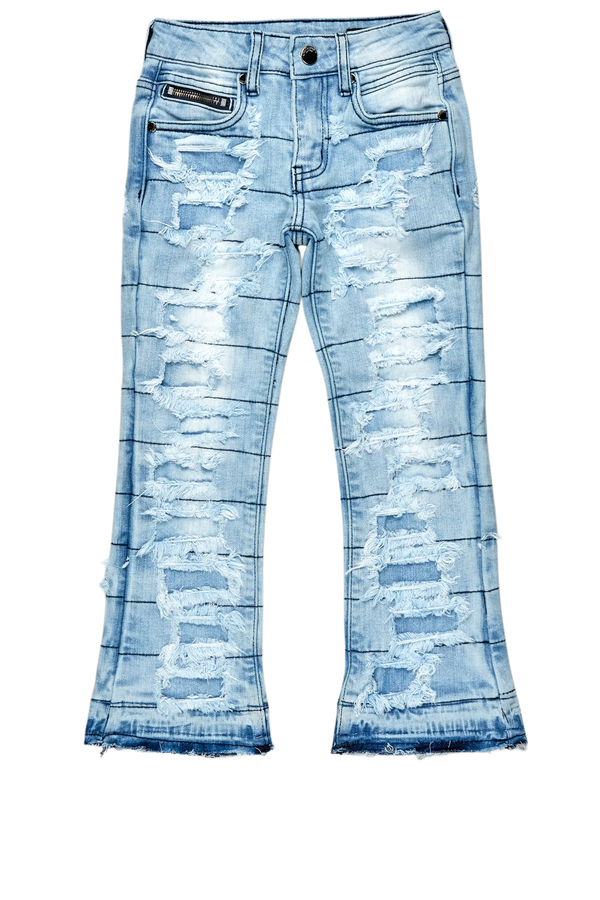 Designer JacketsBoys ATA Blue Stacked Flare Jean