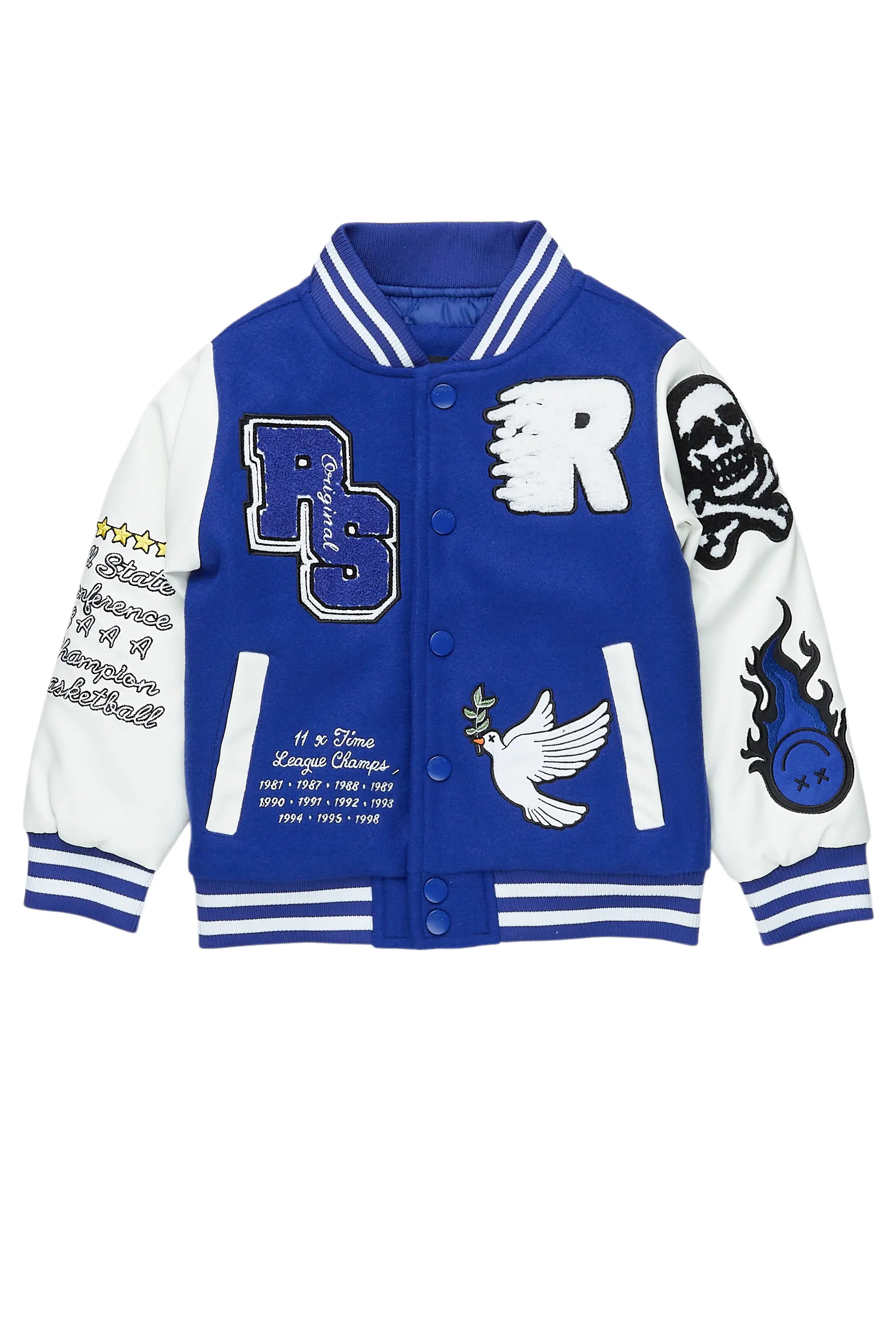 Punk JacketsBoys Leaner Royal Blue Bomber Jacket