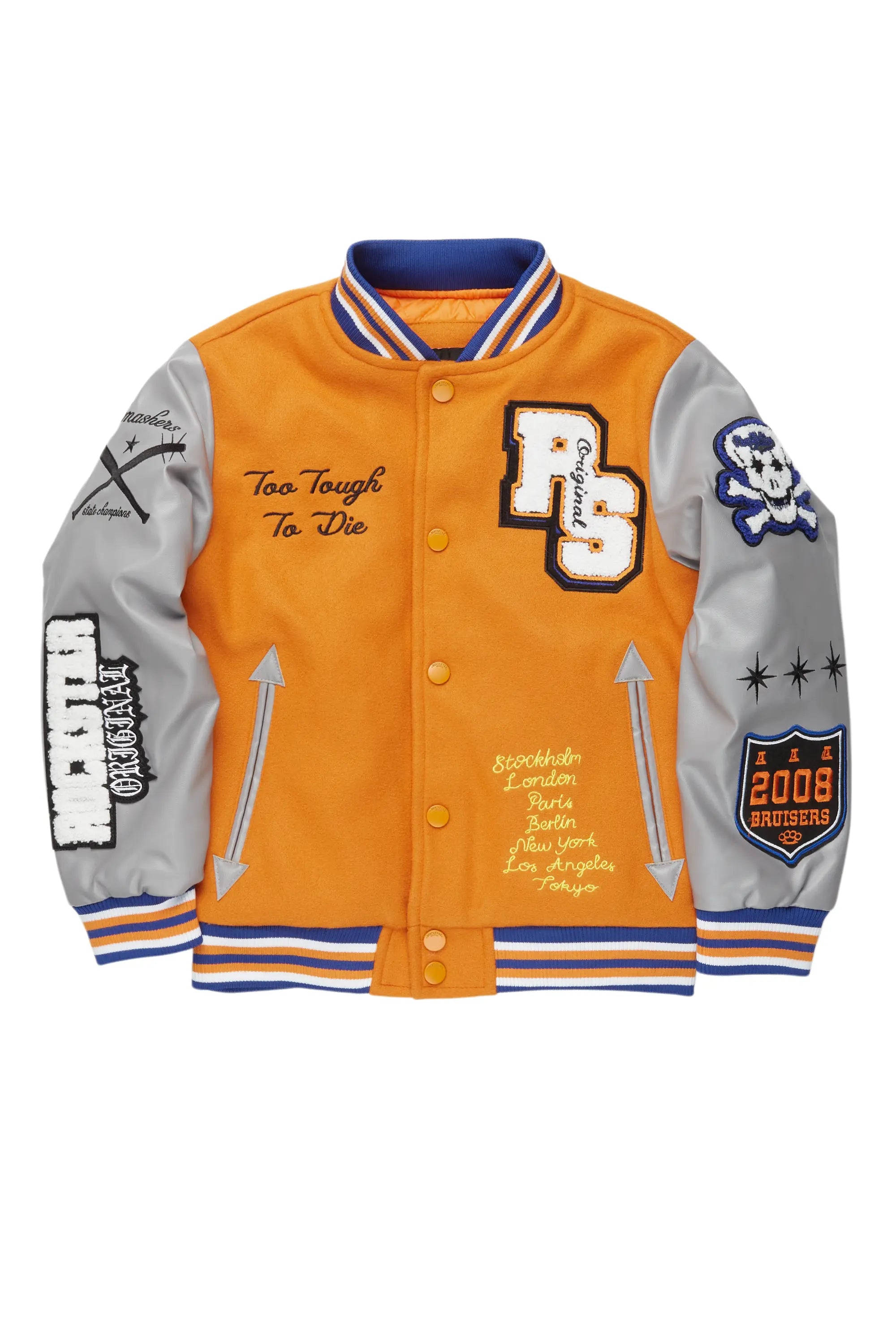 Band Merch JacketsBoys Shexter Orange Varsity Jacket